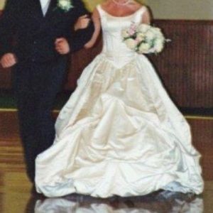 Diamond collection silk wedding gown